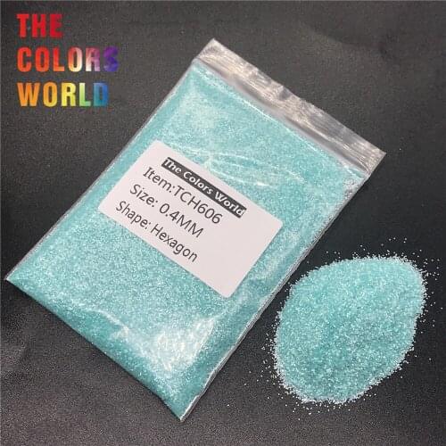 TCH606 Hexagon Shape Matte Sky Blue Color Nails Glitter Nail Art Decoration Makeup Body Glitter Henna Tattoo Powder Handwork DIY