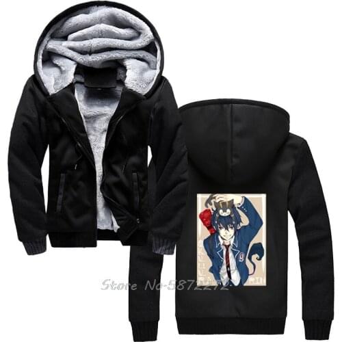 Blue Exorcist Blue Exorcist Logo Hoodie Unisex Men Winter Thicken Keep Warm Sweatshirt Harajuku Anime Hoodies