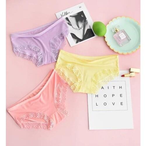 8Pcs Comfortable Breathable Bamboo Charcoal Fiber Underwear Girls Panties Modal Solid Color Lace Shorts Briefs