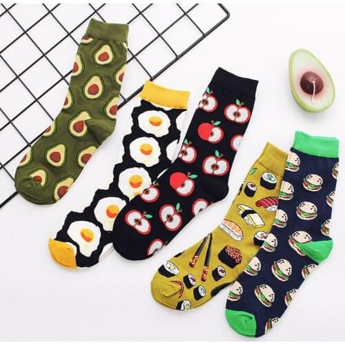 Pizza cartoon socks calcetines hip hop woman harajuku women skarpetki damskie kobieta skarpety mujer streetwear fashion funny