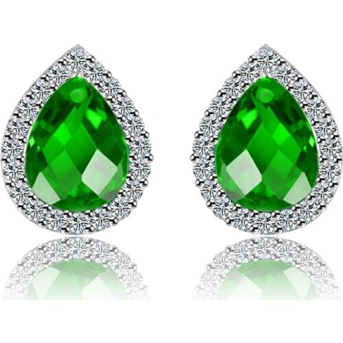 YAN MEI Star Brand Fashion Top Jewelry White Gold Color CZ Studded shiny Stud Earrings for Women/Girl GLE3646