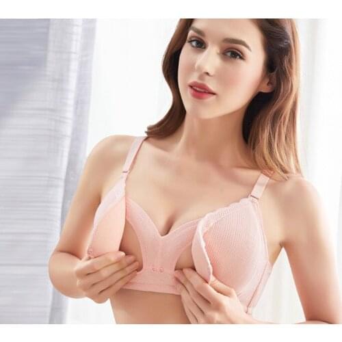 2psc/lot Pure Cotton Wireless Convenient Breastfeeding Nursing Bra Four Low Four Button Large Size Reduce Pressure Maternity Bra