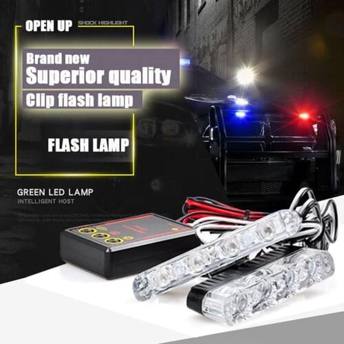 2x4LED Wired Remote 12V Automobiles Car Strobe Warning light Flashing Flasher DRL Ambulance Emergency day lights led light bar