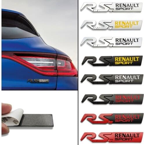 3D RS Sport Emblem METAL Rear Trunk Car Badge car sticker For Renault Megane Granta Duster Fluence Kaptur Logan Koleos Clio