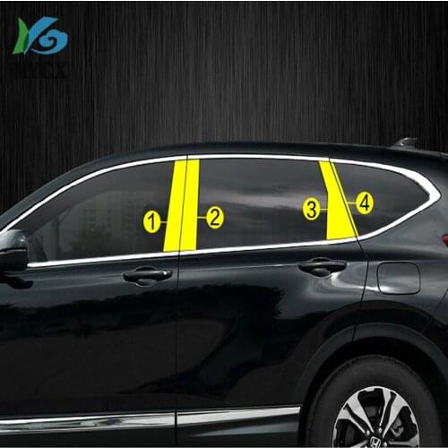 8Pcs/Set Stainless Steel Glass Window Garnish Pillar Middle Column Trim Hoods Car Styling Fit For Honda CRV CR-V 2017 2018 2019