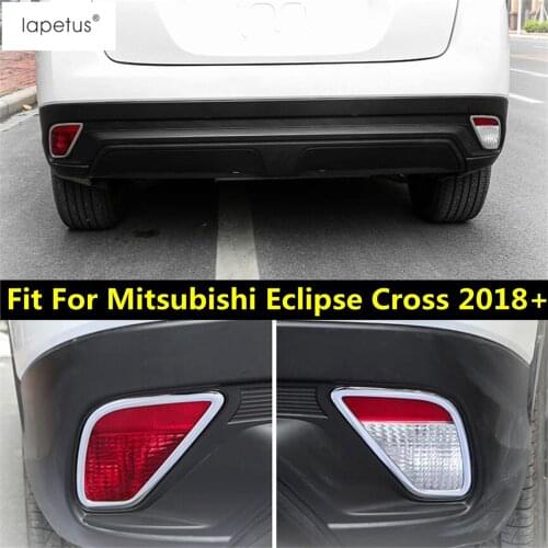 ABS Chrome Accessories For Mitsubishi Eclipse Cross 2018 - 2021 Car Outside Rear Fog Lights Lamps Frame Molding Cover Kit Trim