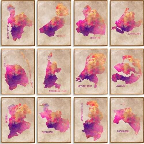 Netherlands Zuidland Zeeland NordHolland Map Diamond Painting Cross Stitch Country State Province Diamond Embroidery Decor