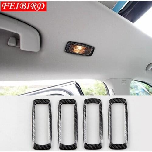 Auto Accessory Rear Upper Top Roof Reading Lights Lamp Frame Cover Trim Fit For Skoda Kodiaq 2017 - 2019 ABS Matte Carbon Fiber