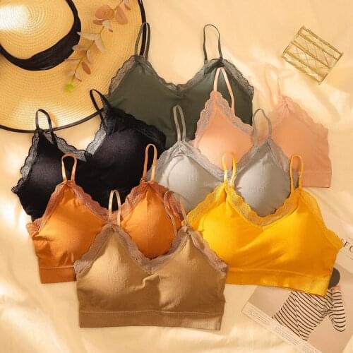 Seamless Underwear Ladies Breathable Sexy Suspenders Beautiful Back Wrapped Chest Yoga Sports Girls Bra Fox Gathered Bra