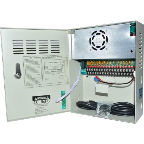 High Quality CE FCC ROHS Certification 18CH CCTV Power Supply Uninterrupted 12V 20A CCTV Power Box For CCTV Security Camera