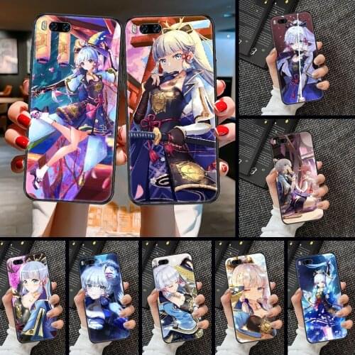 Genshin Impact Kamisato Ayaka Phone case For Xiaomi Mi Max Note 3 A2 A3 8 9 9T 10 Lite Pro Ultra black luxury cover fashion