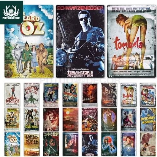 Putuo Decor Classic Movie Metal Sign Plaque Metal Vintage Tin Sign Metal Poster Wall Decor for Bar Pub Man Cave Decorative Plate