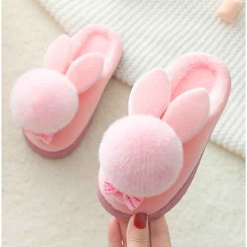 Kids Slippers For Childrens Baby Infant Winter Slippers Animal Cat Plush Slippers For Toddler Girls Boys Warm Home Indoor Shoes