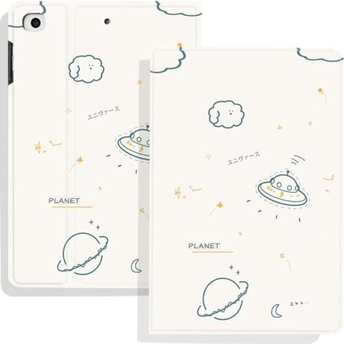 For Ipad Pro 12 9 11 Air 3 4 Case Pen Slot All-inclusive Thin Flat Shell Three-fold Simple and Cute Anti-fall