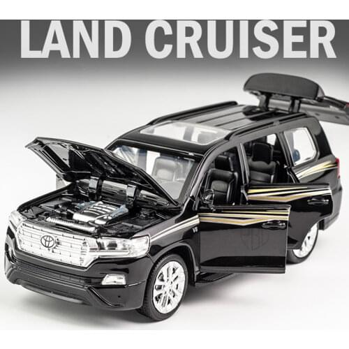 1/32 Land Cruiser Alloy Diecast Toy Car SUV Prado Car Model Pull Back Function Children Metal Off-road Vehicles Gift For Toys