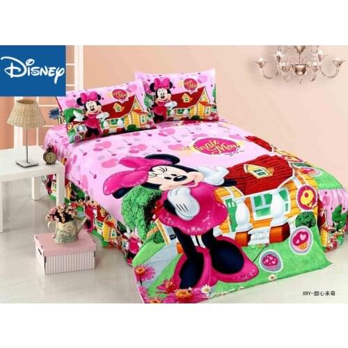 Disney Minnie mouse bedding set for girls bedroom decor twin size duvet covers single bedspread flat sheet 2-4 pcs free shipping