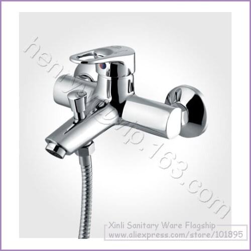 L15783 - Luxury Wall Mounted Chrome Color Brass Bath & Shower Faucet