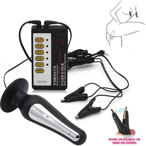 Medical Themed Electric Shock Kit Bdsm Nipple Clamps Labia Clip G-spot Clitoris Stimulator Butt Plug Anal Sex Toys For Women Men