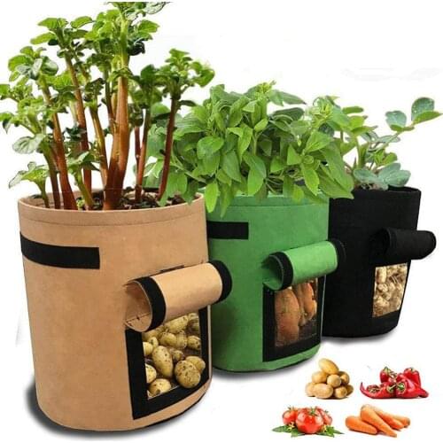 Plant Grow Bags Household Garden Potato Strawberry Pot Vegetable Growing Bags Moisturizing Vertical Garden Bag Tools Reusable