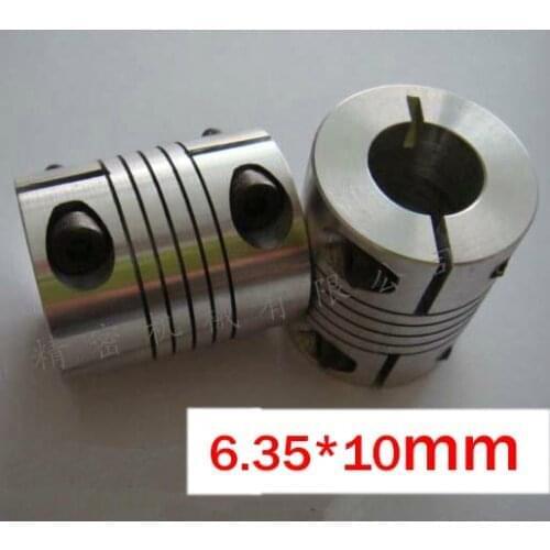 10pcs/lot 6.35x10mm CNC Motor Jaw Shaft Coupling 6.35mm to 10mm Flexible Coupler, 25mm OD 30mm length 25x30mm (D25 L30)