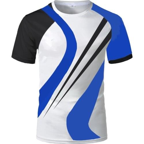 2021 New Mens Summer 3D Digital Printing Stripe Multicolor Crew Neck Breathable Cycling Casual Fashion T-Shirt And Top 130-6xl