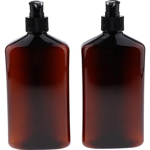 Pack of 2 Pump Spray Shampoo Bottle Lotion Storage Container Soap Dispenser