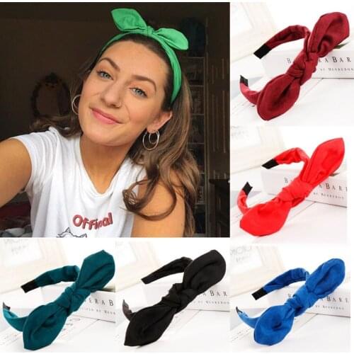 Fashion Bow Knot Colorful Hairband Women Hair Head Hoop Sweet Girls Suede Headband Knot Beading Hairband Sweet Elastic Accessori