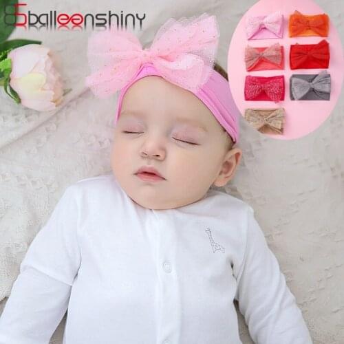 BalleenShiny Baby Girl Headband for Little Child Big Bow Soft Cloth Hair Accessories pour bébés Photo Photography Tools 16*8cm