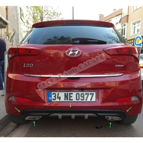 For Hyundai I20 Diffuser 2014 2015 2016 2017 2018 Rear Bumper Extension Attachment Car Styling Auto Accessory Exhaust Universal