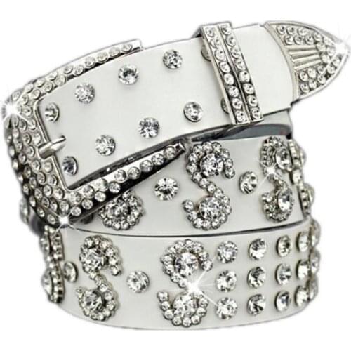 Rivet Belt Fashion Rhinestone Womens Studded Belts High Quality Leather Rock Women Strap Hip Hop Belt