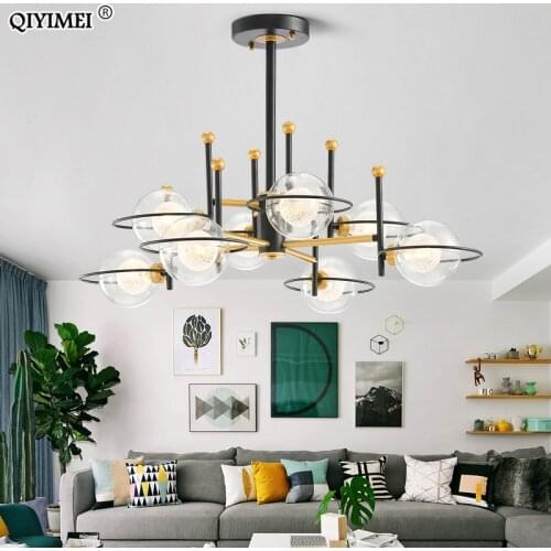 Black Gold LED Modern Chandeliers Lamps For Living Room Bedroom Iron Chassis Crystal Lighting Lights Lustres AC 90-260V