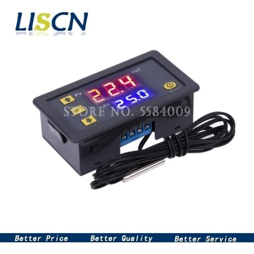 W3230 12V 24V AC110-220V Probe line 20A Digital Temperature Control LED Display Thermostat With Heat/Cooling Control Instrument