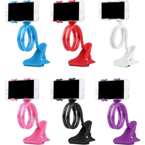 Universal Mobile Lazy Bracket Two Clamp Flexible Phone Stand Holder Bed Desktop Bracket Support for Mobile Phones Devices