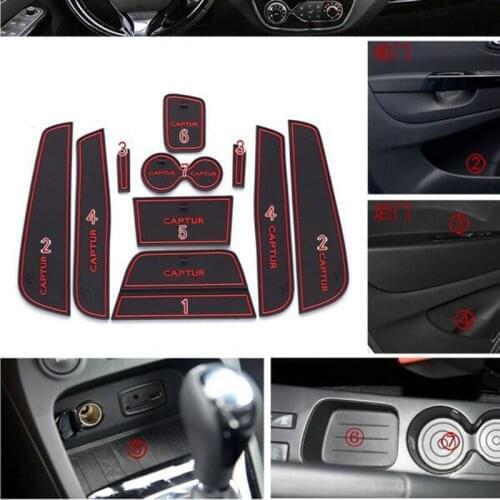 High quality Car Door Groove Mat Gate Slot Pad Rubber Non-Slip Mats Silicone Water Coaster for 2015 -2016 Renault Captur