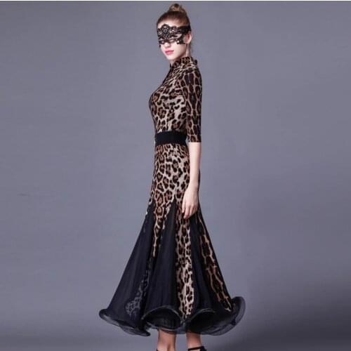 Ballroom skirt dance skirt flamenco costumes ballroom practice wear waltz costumes dance wear standard skirt women leopard