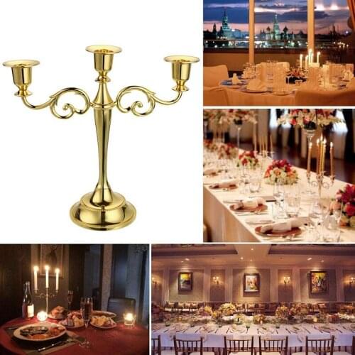 1Pc Retro Metal Candle Holder Candlestick Wedding Dining Table Candelabra Christmas Party Home Decoration