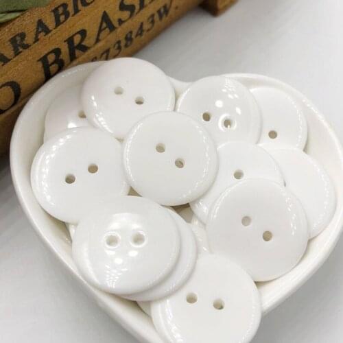 50/100 pcs white New 22mm 2 holes Plastic Button/Sewing lots Mix-Free Shipping PT276