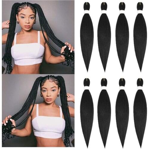 Pre Stretched Braiding Hair Ez Braid Hair Low Temperature Fiber Synthetic Professional Crochet Braiding Hair Extensions