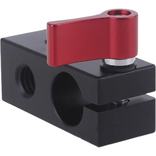 15 mm Single Rod Clamp to Cold Shoe Adapter, DSLR Camera Rig Rail Block for Monitor Mount LED Light Microphone AXYB
