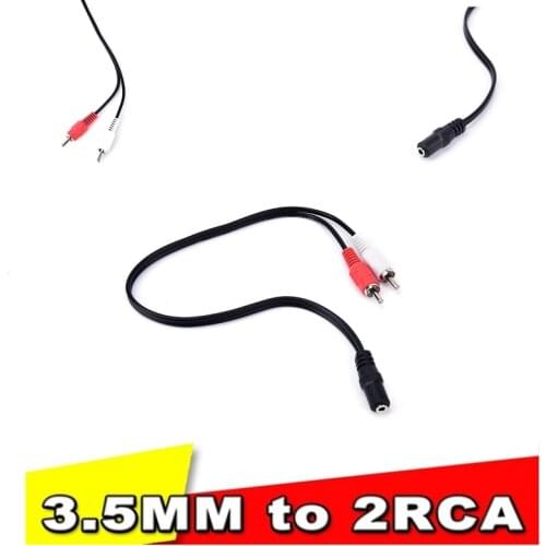 2 Male RCA Plug Y Adapter Audio Cables 3.5mm Stereo Female Mini Jack To 2 Male RCA Mini Plug Y Optical Adaptor 1/8 Cable