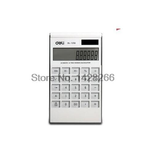 2017 Brand new Deli double power large screen calculator, high quality 1256 ultra-thin fashion type computer