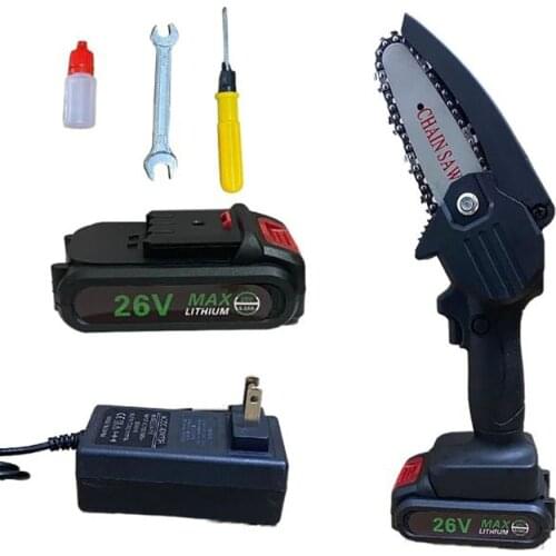 26V Lithium Battery Portable Electric Pruning Saw Rechargeable 1.4 Inch Mini Chainsaw Woodworking Mini Chainsaw Garden Logging