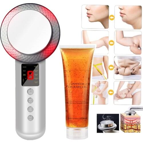 LCD 3 in 1 EMS Body Massager Ultrasonic Cavitation Slimming Machine With Fat Burn Slim Cream Gel Cavitation Anti Cellulite Set