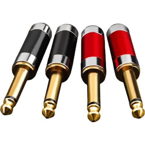 4Pcs 6.35mm 6.5mm Mono Microphone Plug Amplifier Guitar Mixer AV Audio Adapter