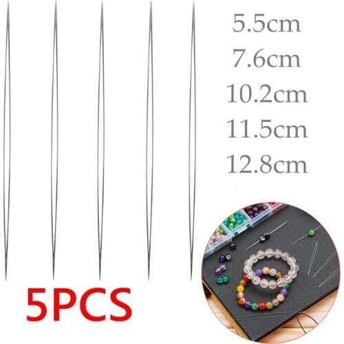 5Pcs Beaded Needle Pins Open Needles DIY Beads Bracelet Jewelry Tools Necklace Making Supplies Handmade Pins Accessories A