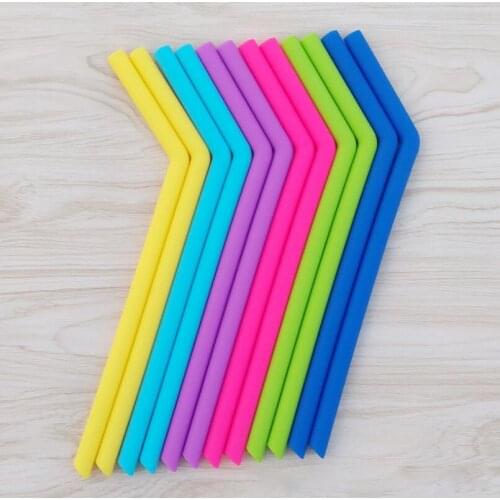 9 Color Silicone drinking straws food grade 25cm silicone bent straws bar tool LX6339