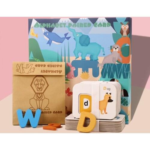 Alphabet And Numbers Paired Cards For Children Gift Early Learning Educational Toys Animal Card Board Matching Puzzle Kids Games