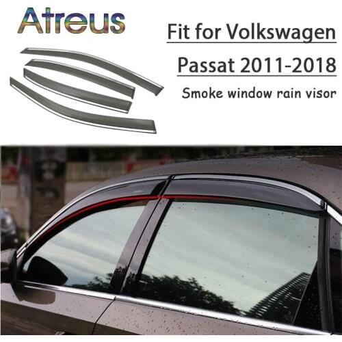 Atreus 1set ABS For 2018 2017 2016-2011 VW Volkswagen Passat Accessories Car Vent Sun Deflectors Guard Smoke Window Rain Visor