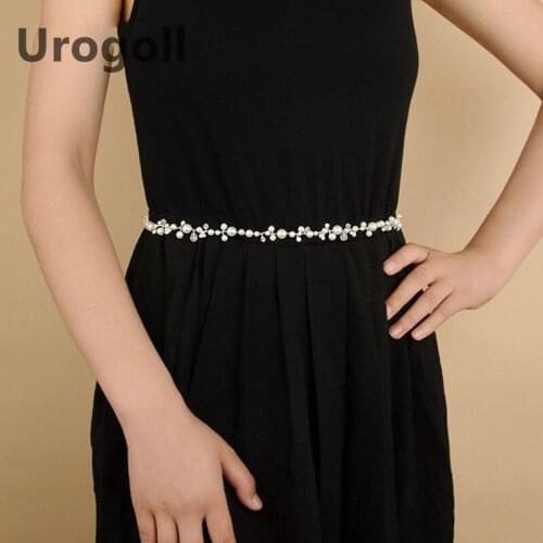 Noble Bridal Belts With Pearls Wedding Sash Thin Belts For Night Dress Wedding Accessories Thin Belt For Women Gift