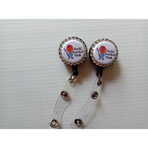 Bling Badge Reel ID Holder RDA Registered Dental Assistant 10pcs/lot